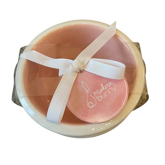 TERRAMOTO CERAMIC Pink & White Bunny Tidbit Bowls Set of 2 Easter Decor New - Picture 6 of 15